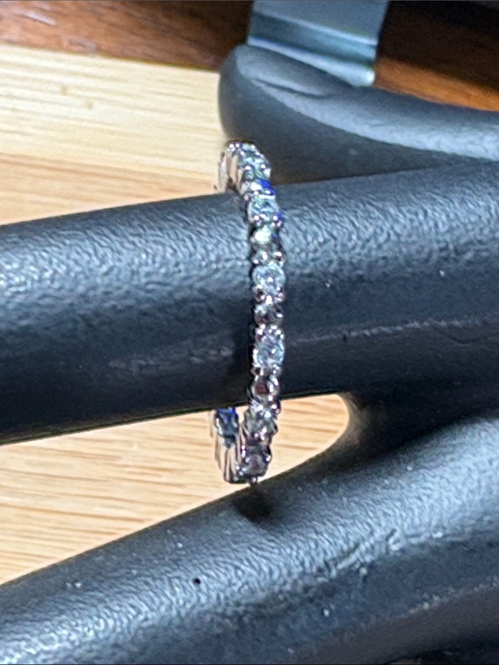 925 Sterling Silver CN FZN Cubic Zirconia Eternity Band Ring Size 8.25